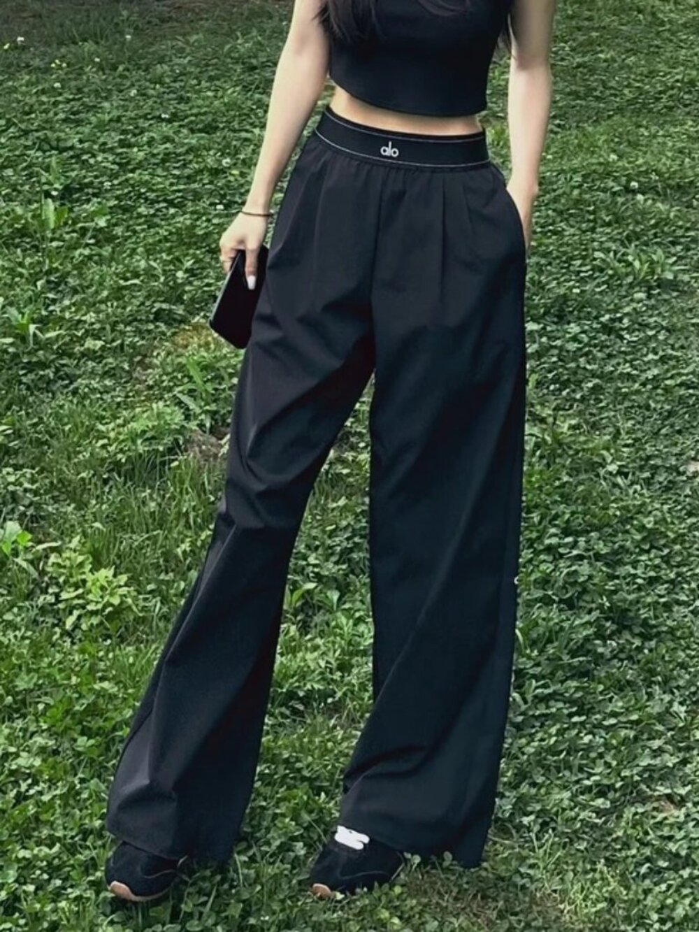 ALO Yoga Women's Suit Up Trousers Black(Regular)✨Soft Straight Leg Casual Pants✨